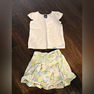 Carter's Green and Pink Floral Skirt